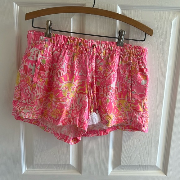Lilly Pulitzer Kini in the Keys Bay Breeze Linen Shorts size medium. - Picture 1 of 6
